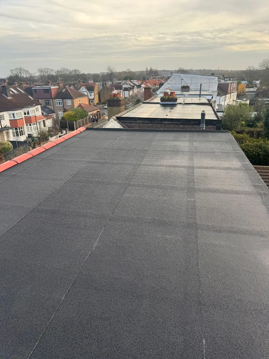 New flat roof installation on a residential building in London